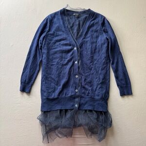 Chic Navy Blue Women's Cardigan